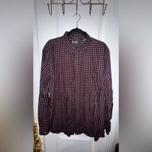 Chaps Red and Black Plaid Casual Shirt